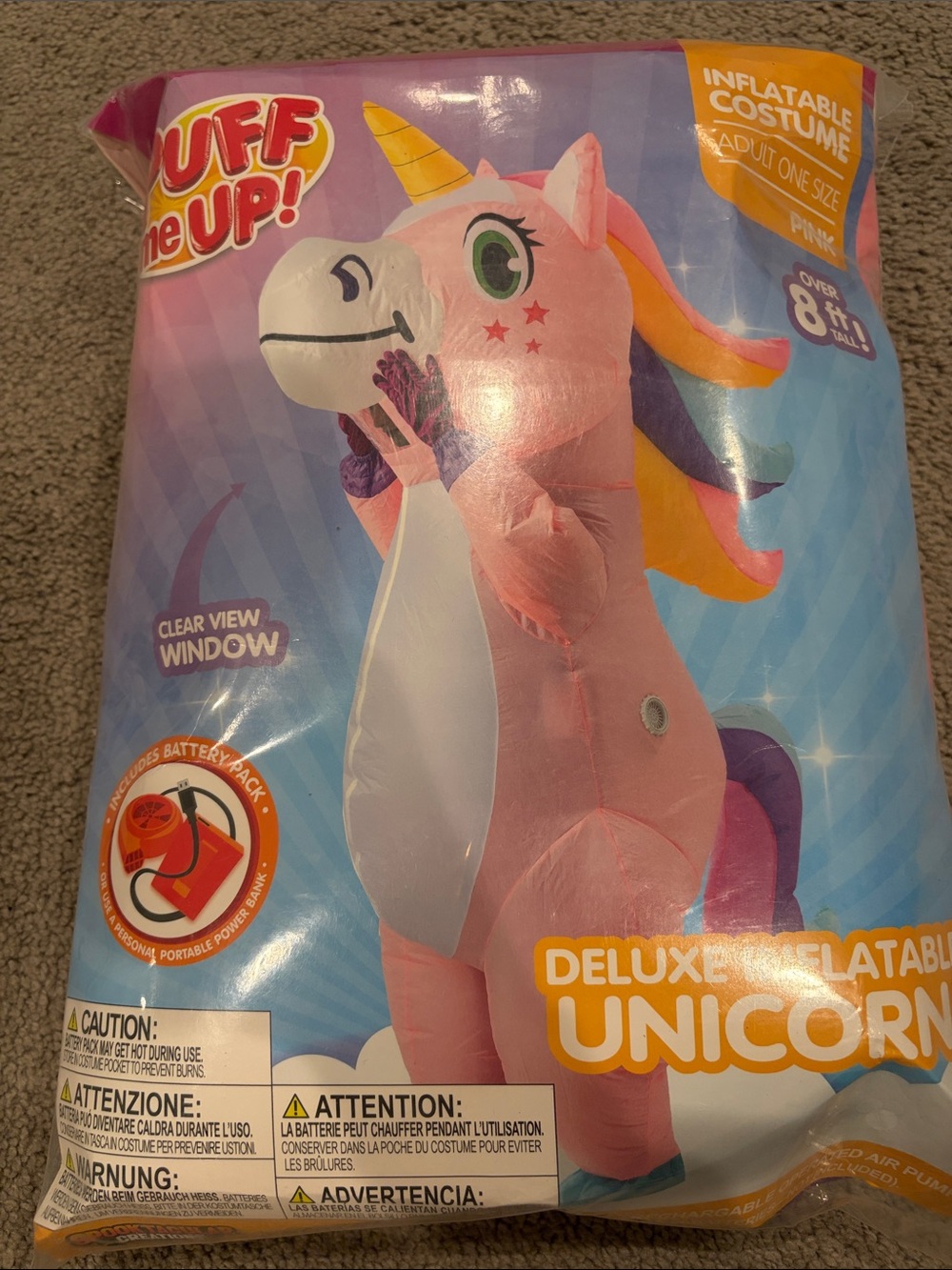 Deluxe Inflatable Pink Unicorn Costume -